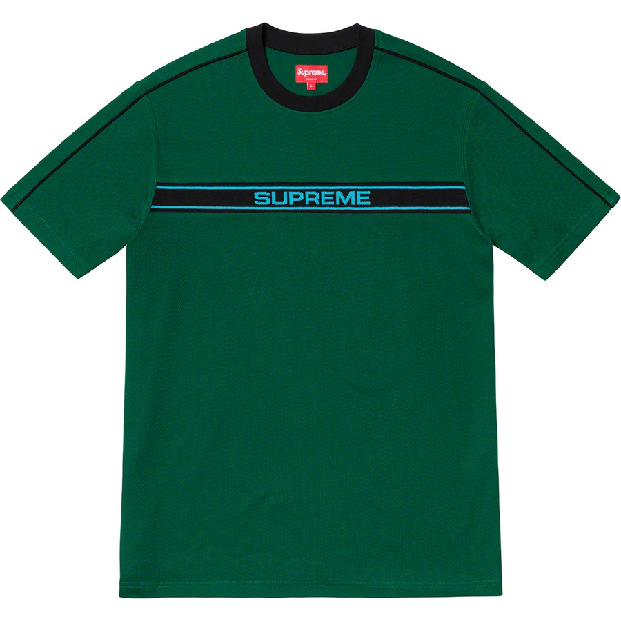 Details on Chest Stripe Logo S S Top Dark Green from spring summer 2019 (Price is $88)