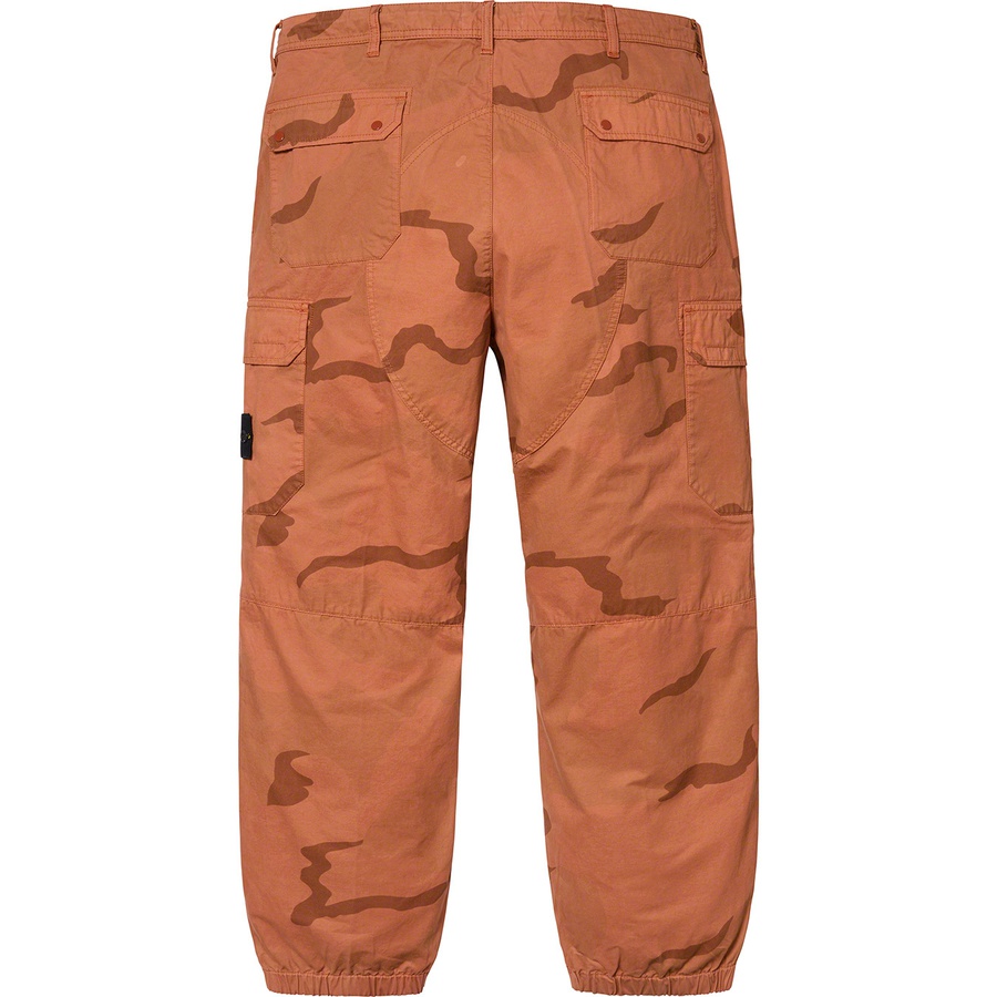 Details on Supreme Stone Island Camo Cargo Pant Coral Camo from spring summer
                                                    2019 (Price is $348)