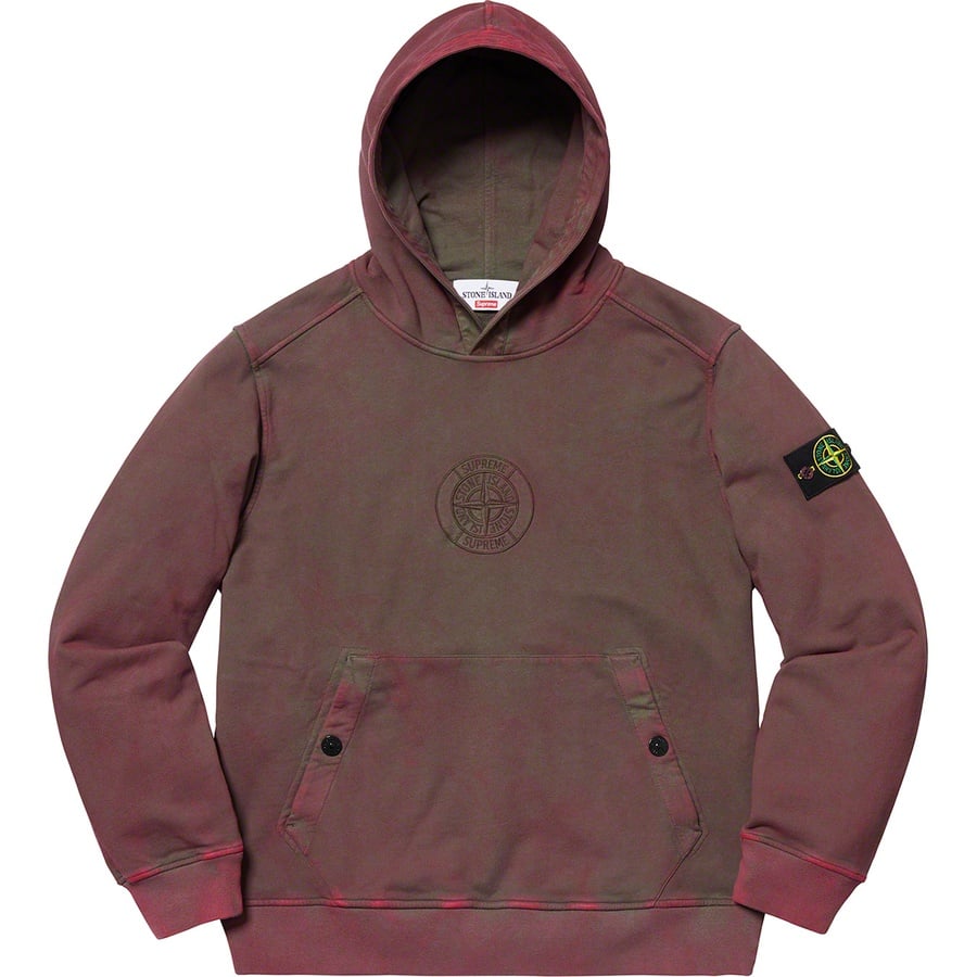 Details on Supreme Stone Island Hooded Sweatshirt Red from spring summer
                                                    2019 (Price is $328)