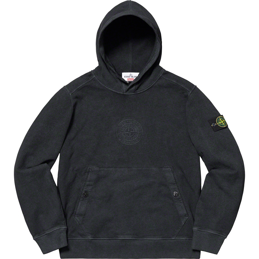 Details on Supreme Stone Island Hooded Sweatshirt Black from spring summer 2019 (Price is $328)