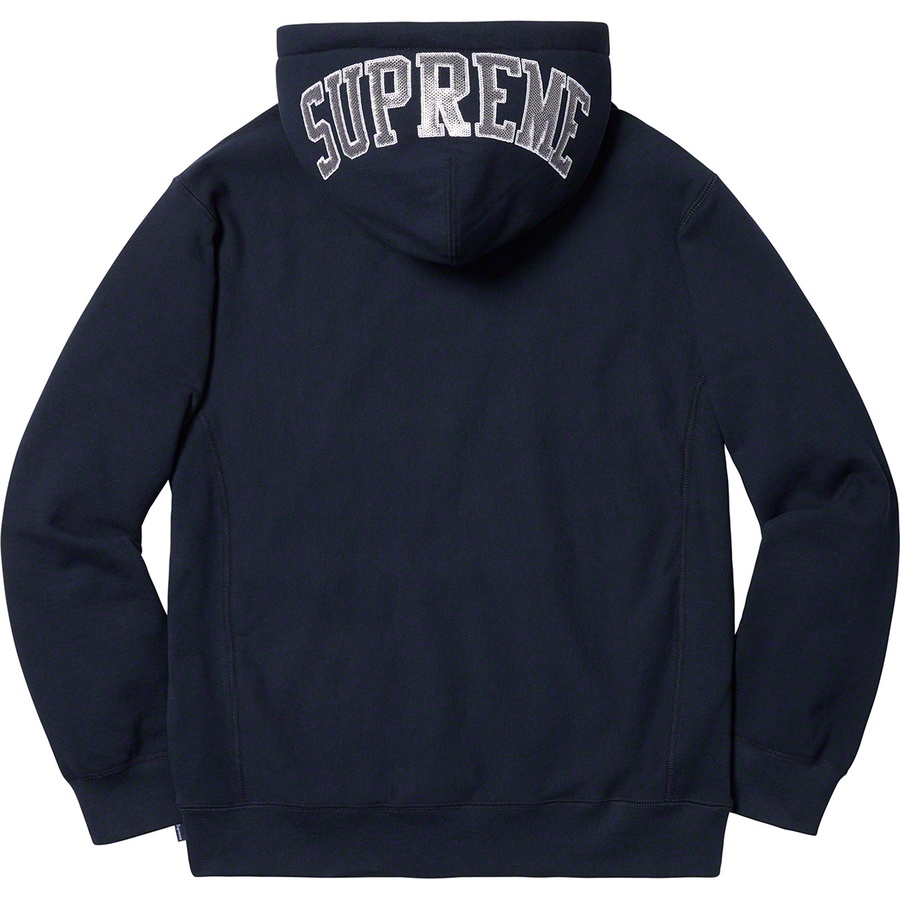 Details on Sequin Arc Hooded Sweatshirt Navy from spring summer 2019 (Price is $158)
