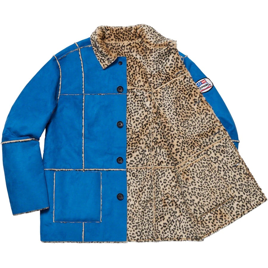 Details on Reversible Faux Suede Leopard Coat Royal from spring summer
                                                    2019 (Price is $268)