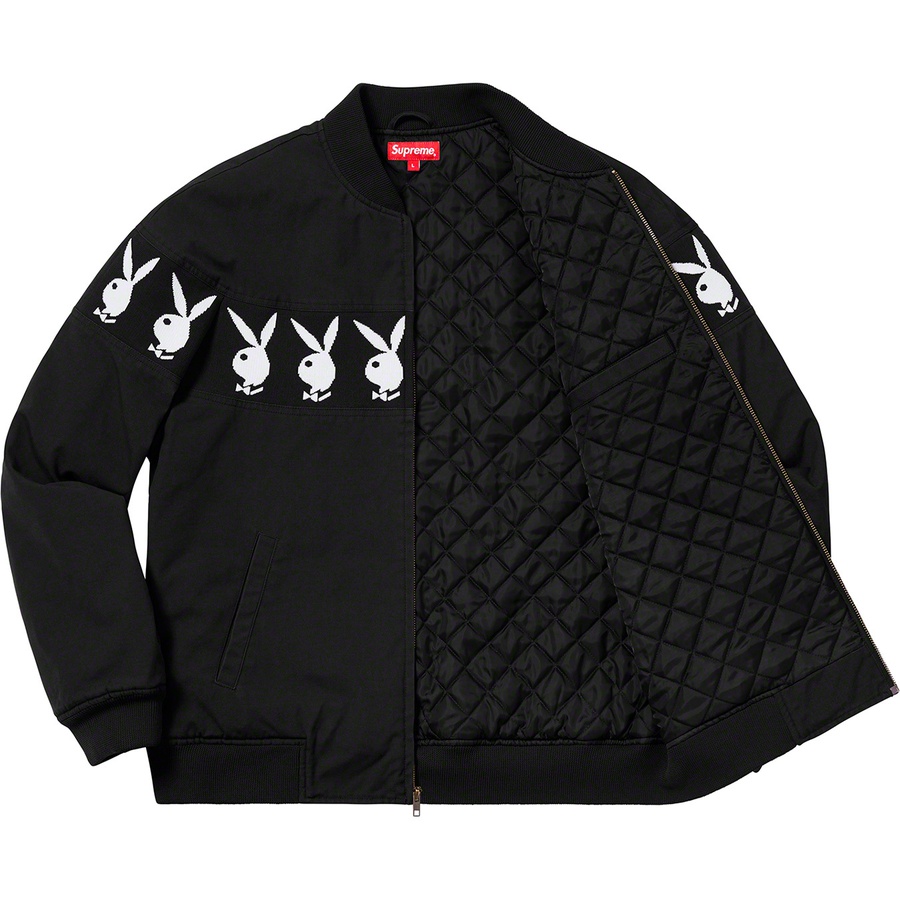 Details on Supreme Playboy© Crew Jacket Black from spring summer
                                                    2019 (Price is $238)