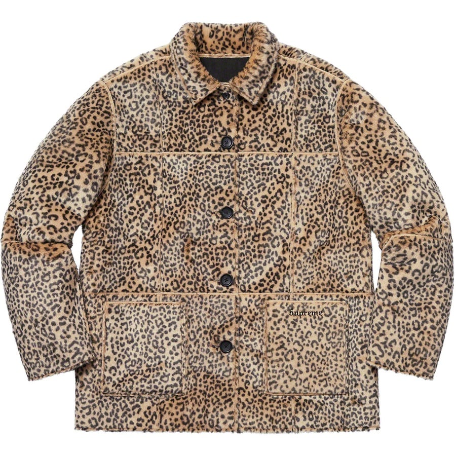 Supreme Reversible Faux Suede Leopard Coat (SS19) - Black - $268
