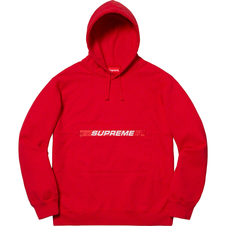 Details on Zip Pouch Hooded Sweatshirt Red from spring summer
                                                    2019 (Price is $148)