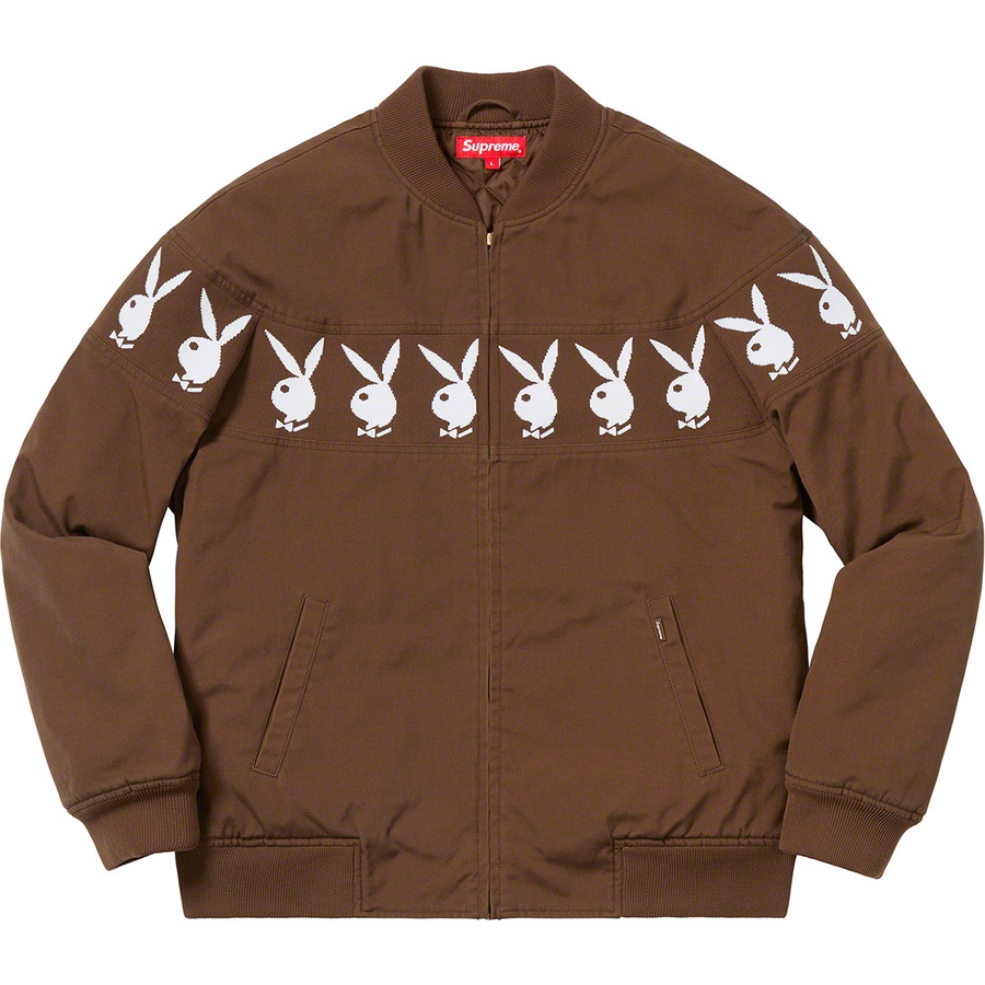 Details on Supreme Playboy© Crew Jacket Brown from spring summer
                                                    2019 (Price is $238)