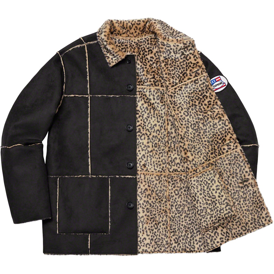 Details on Reversible Faux Suede Leopard Coat Black from spring summer
                                                    2019 (Price is $268)