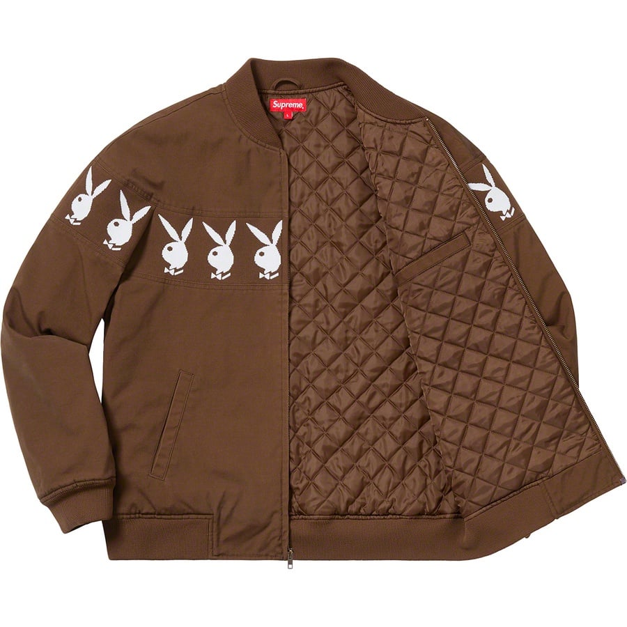 Details on Supreme Playboy© Crew Jacket Brown from spring summer
                                                    2019 (Price is $238)