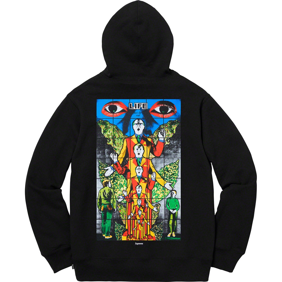Details on Gilbert & George Supreme LIFE Hooded Sweatshirt Black from spring summer
                                                    2019 (Price is $158)