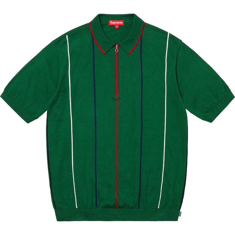 Details on Pinstripe Half Zip Polo Green from spring summer
                                                    2019 (Price is $128)