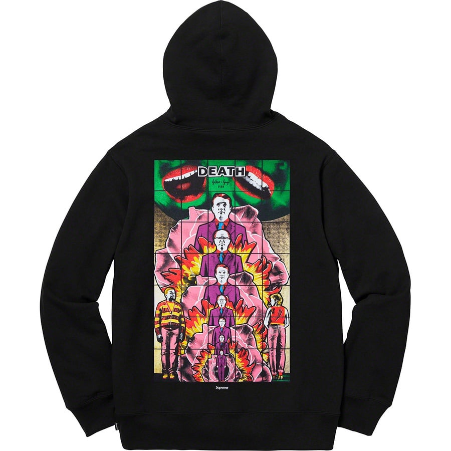 Details on Gilbert & George Supreme DEATH Hooded Sweatshirt Black from spring summer
                                                    2019 (Price is $158)