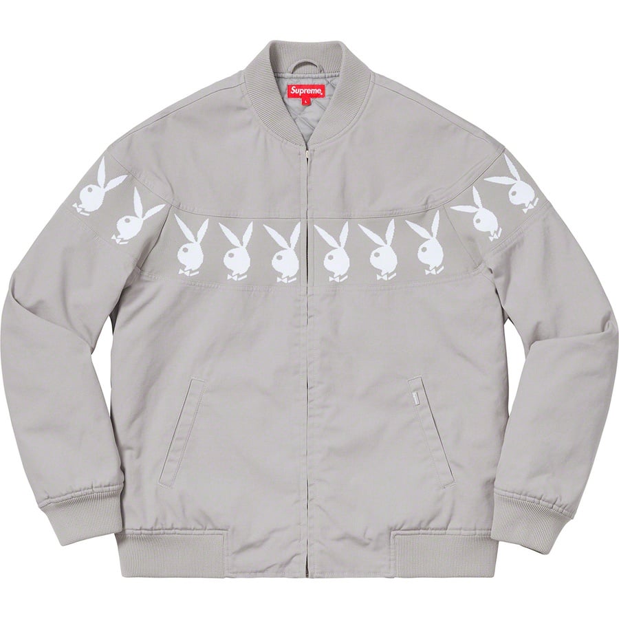 Details on Supreme Playboy© Crew Jacket Grey from spring summer
                                                    2019 (Price is $238)