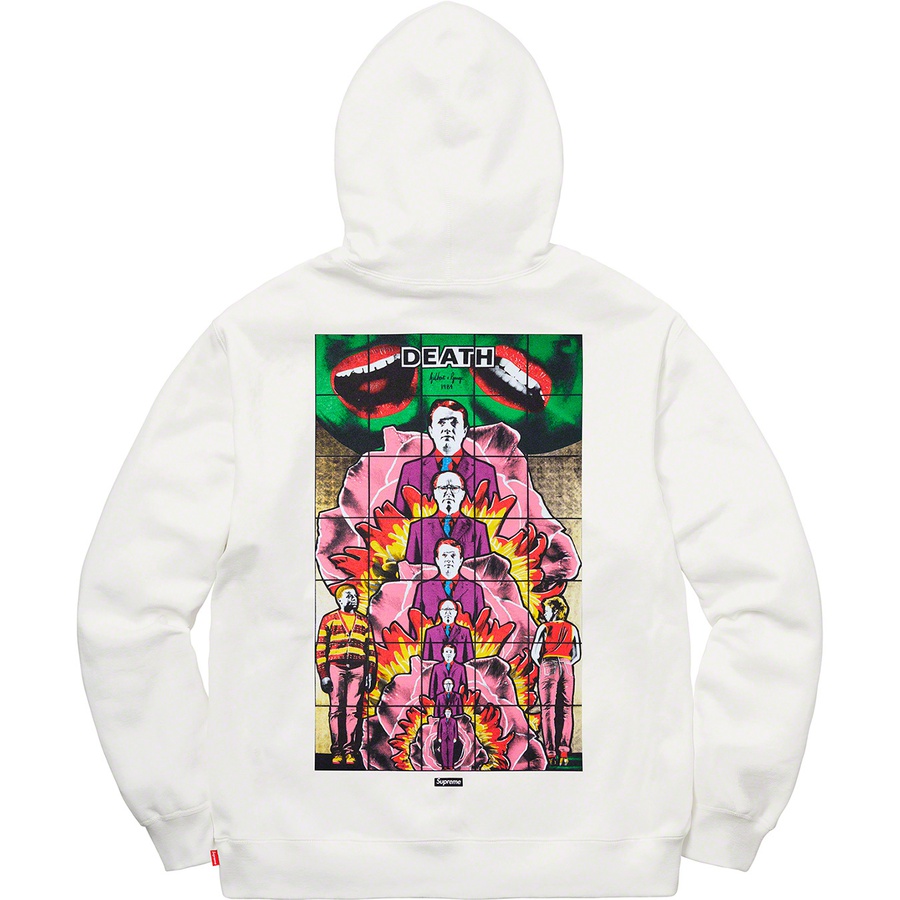 Details on Gilbert & George Supreme DEATH Hooded Sweatshirt White from spring summer
                                                    2019 (Price is $158)
