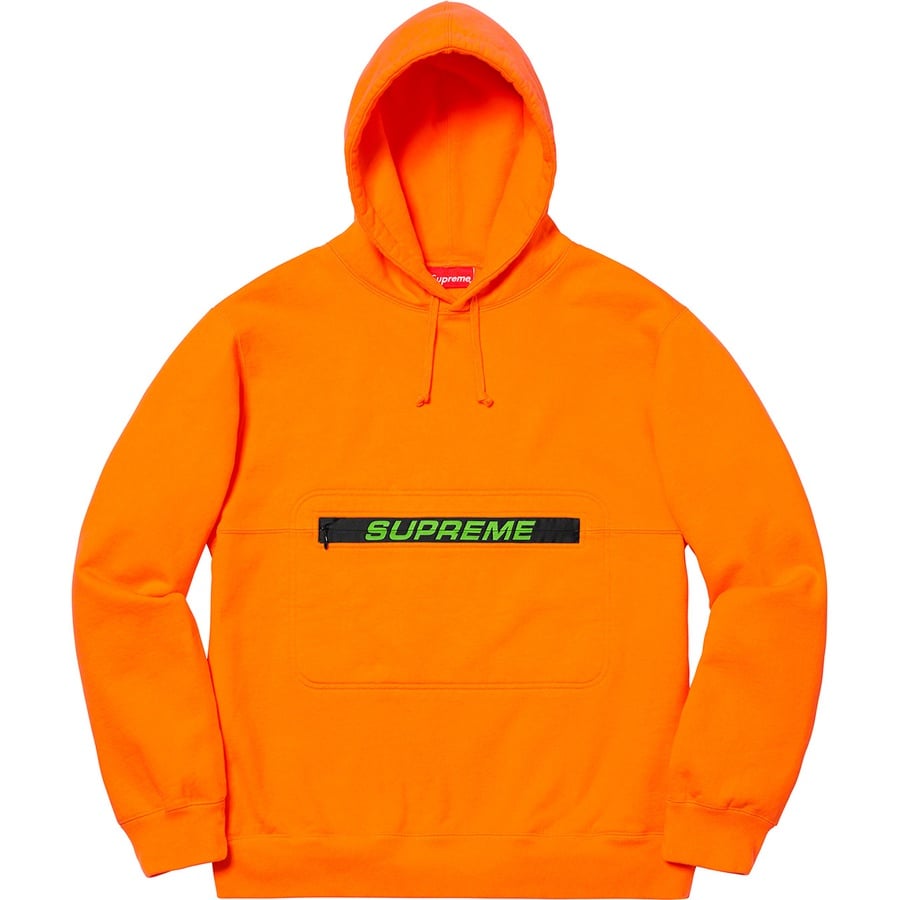 Details on Zip Pouch Hooded Sweatshirt Orange from spring summer
                                                    2019 (Price is $148)