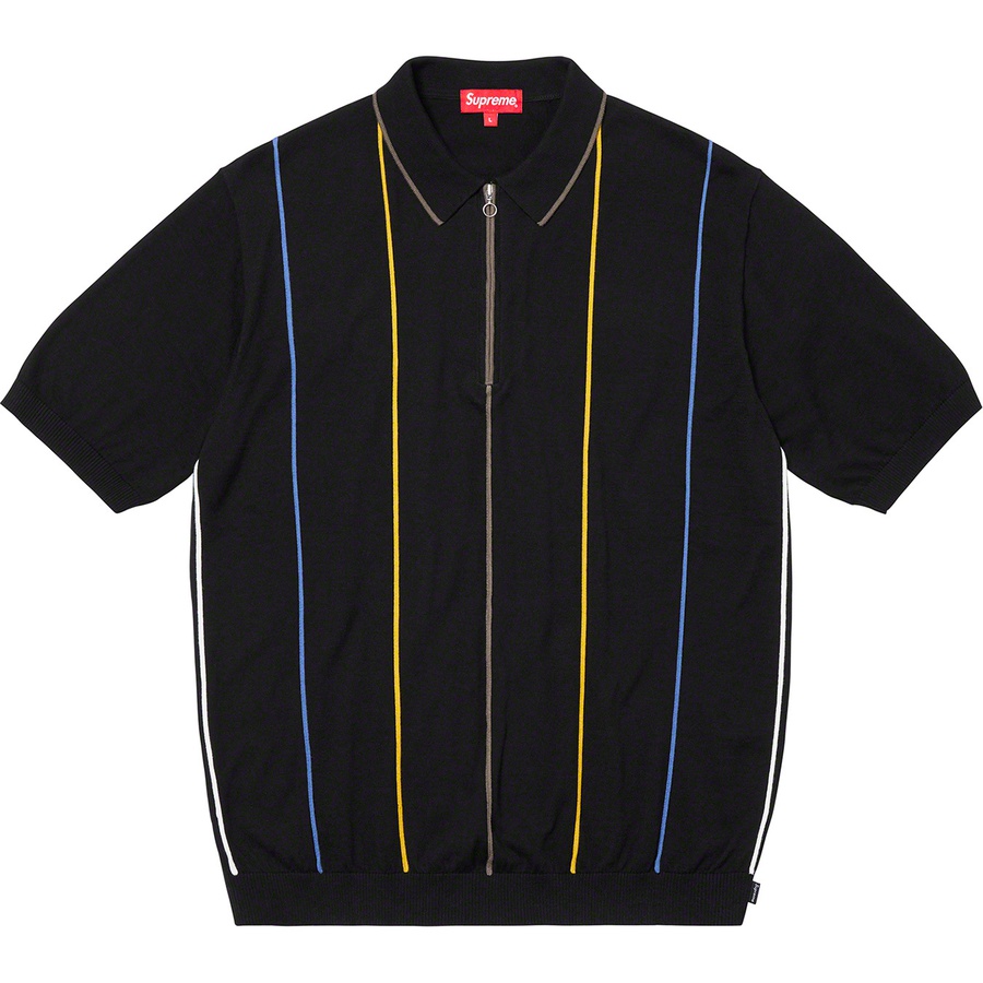 Details on Pinstripe Half Zip Polo Black from spring summer
                                                    2019 (Price is $128)