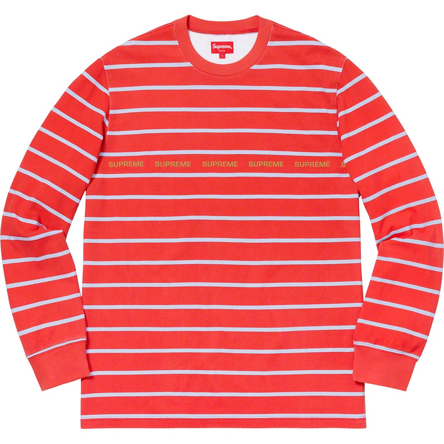 Details on Printed Stripe Pique L S Top Red from spring summer
                                                    2019 (Price is $98)