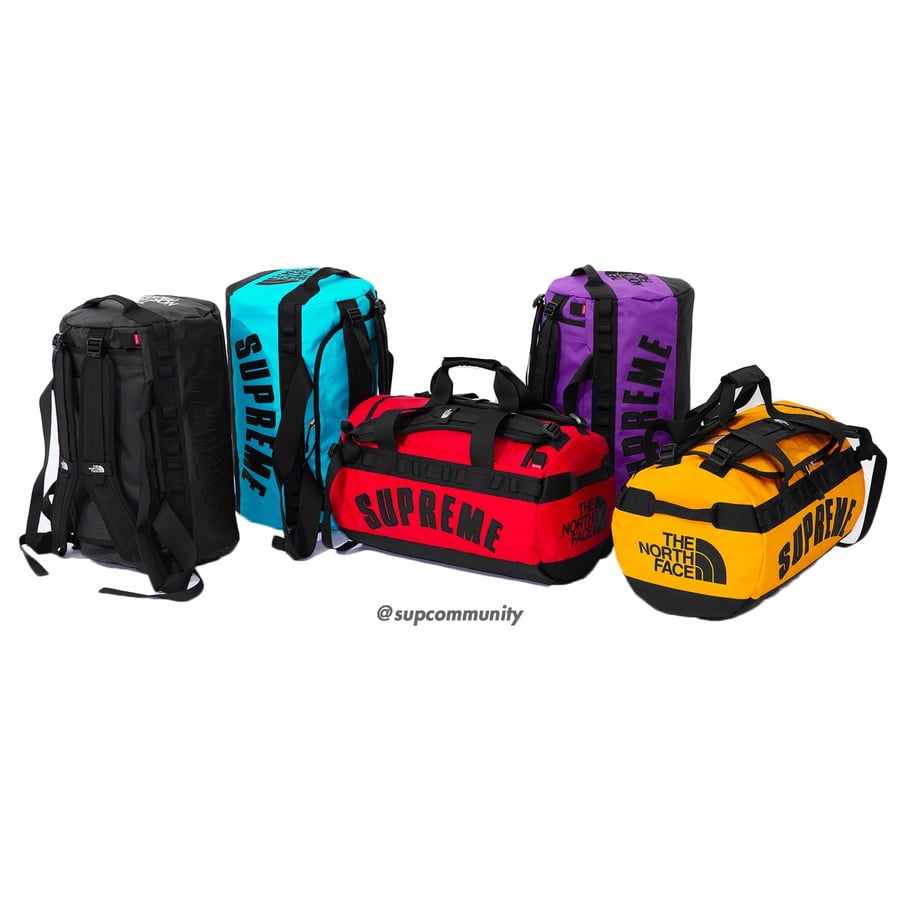 Details on Supreme The North Face Arc Logo Small Base Camp Duffle Bag from spring summer
                                            2019 (Price is $168)