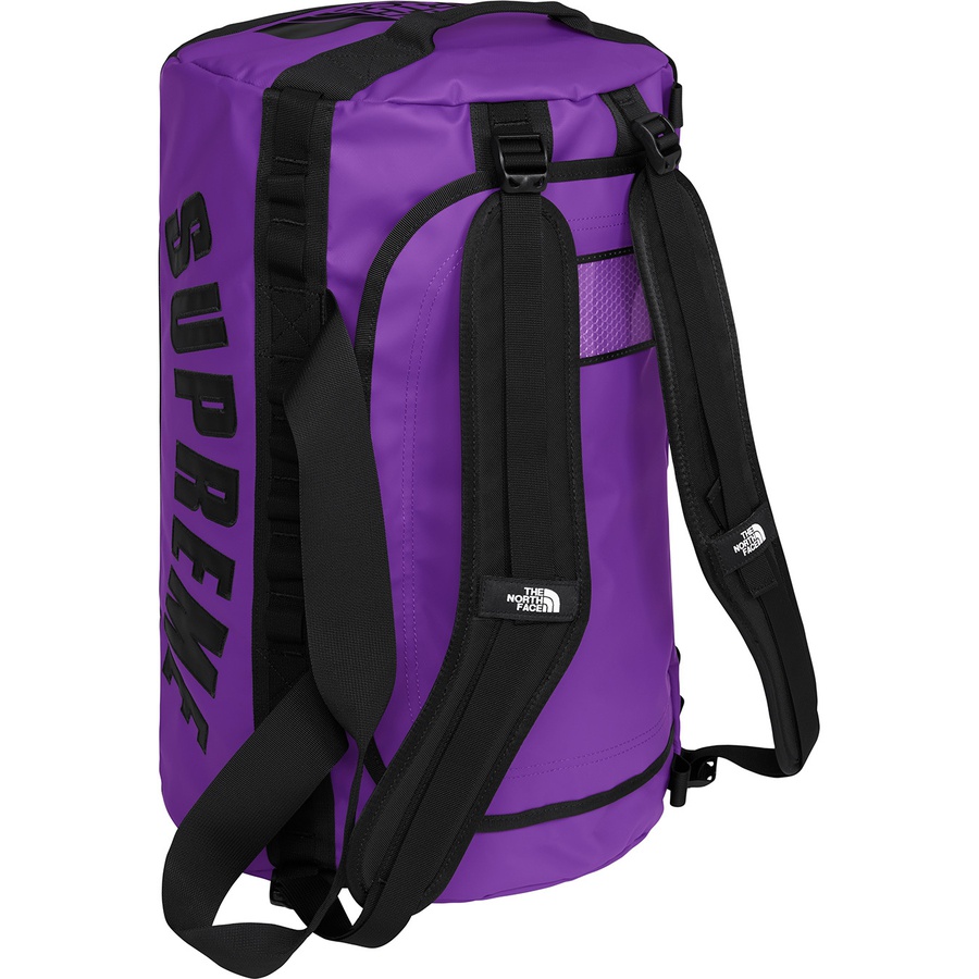 Details on Supreme The North Face Arc Logo Small Base Camp Duffle Bag Purple from spring summer
                                                    2019 (Price is $168)