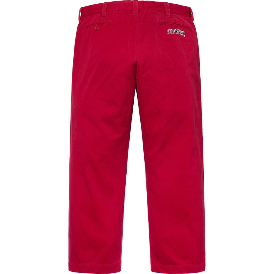 Details on Arc Logo Chino Pant Red from spring summer
                                                    2019 (Price is $148)