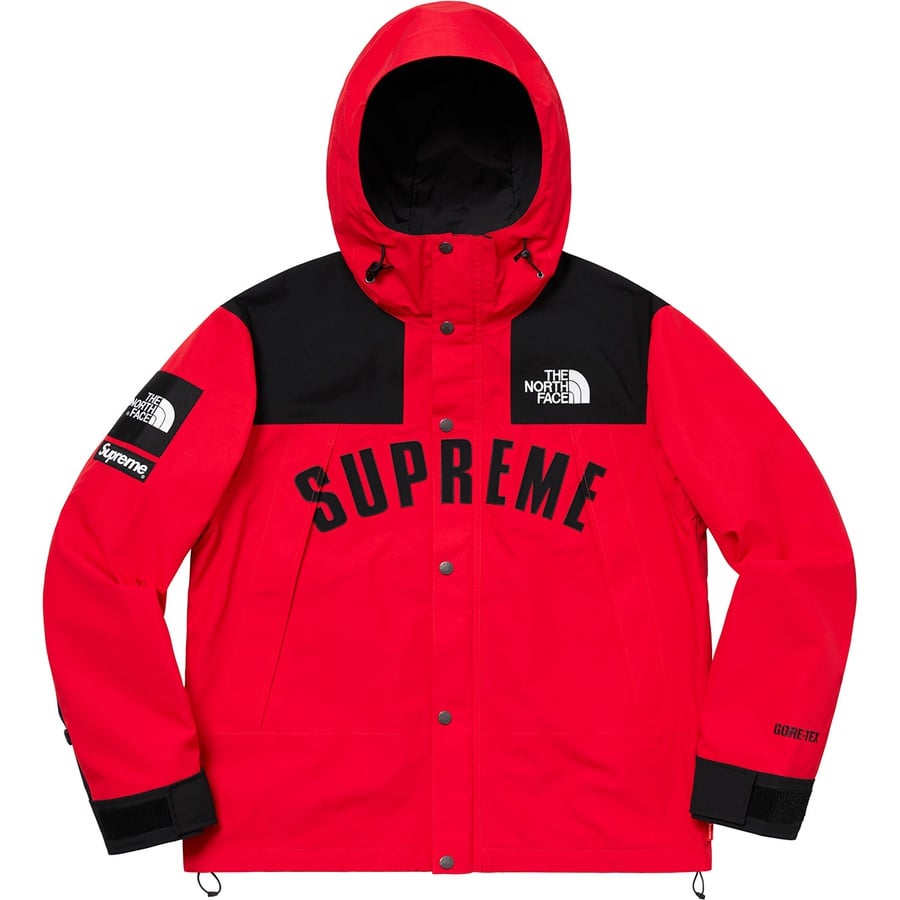 Details on Supreme The North Face Arc Logo Mountain Parka Red from spring summer
                                                    2019 (Price is $398)