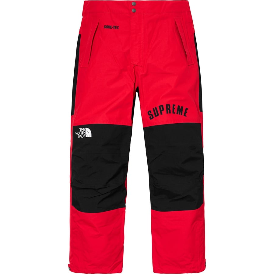Details on Supreme The North Face Arc Logo Mountain Pant Red from spring summer 2019 (Price is $348)