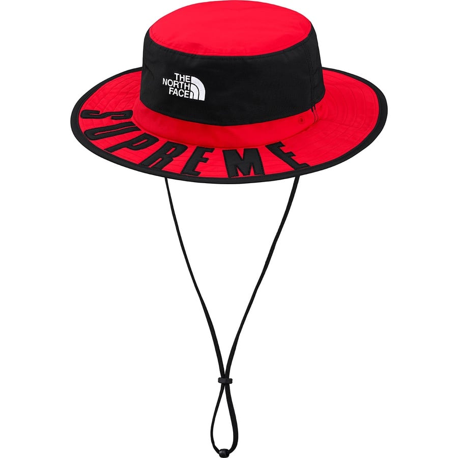 Details on Supreme The North Face Arc Logo Horizon Breeze Hat Red from spring summer
                                                    2019 (Price is $90)