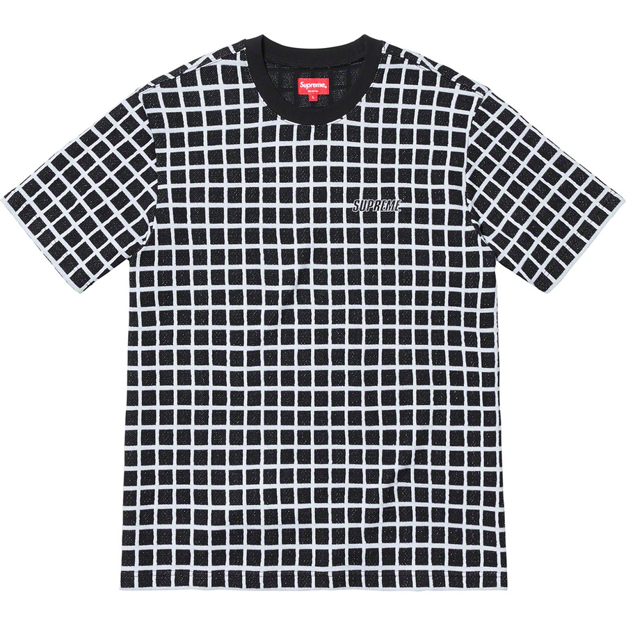 Details on Grid Jacquard S S Top Black from spring summer
                                                    2019 (Price is $88)