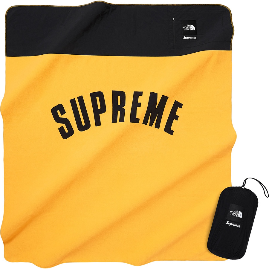 Details on Supreme The North Face Arc Logo Denali Fleece Blanket Yellow from spring summer
                                                    2019 (Price is $148)