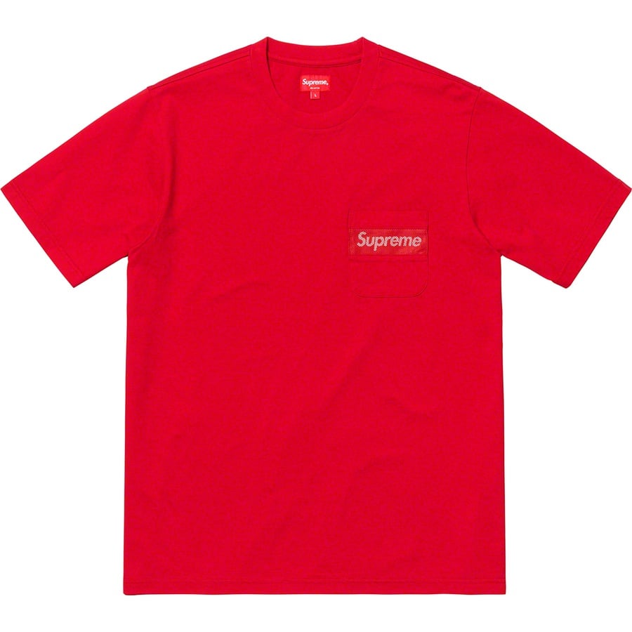 Supreme Mesh Stripe Pocket Tee (SS19) - Red - $78