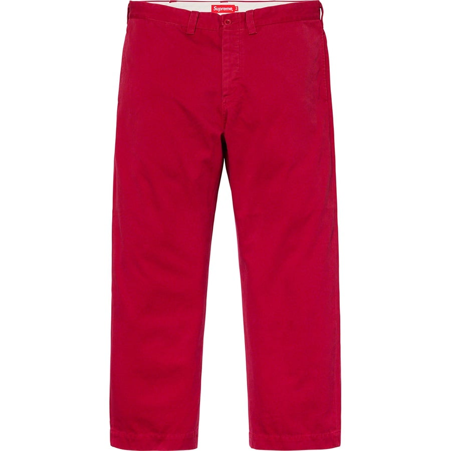 Details on Arc Logo Chino Pant Red from spring summer 2019 (Price is $148)