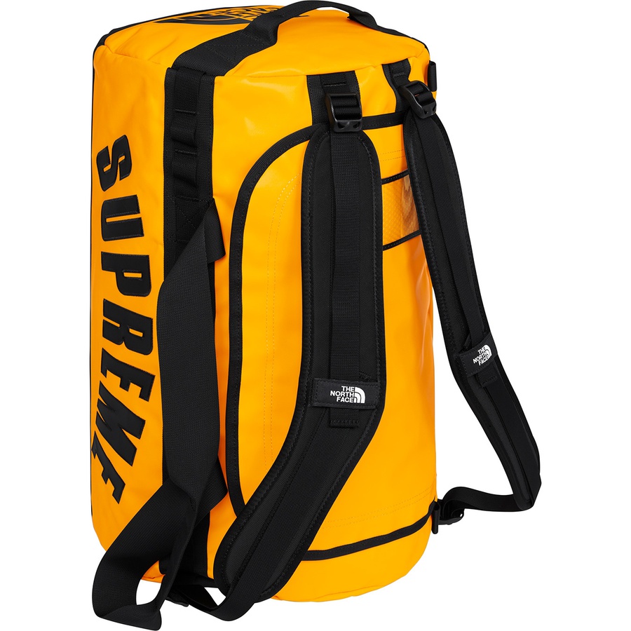Details on Supreme The North Face Arc Logo Small Base Camp Duffle Bag Yellow from spring summer 2019 (Price is $168)