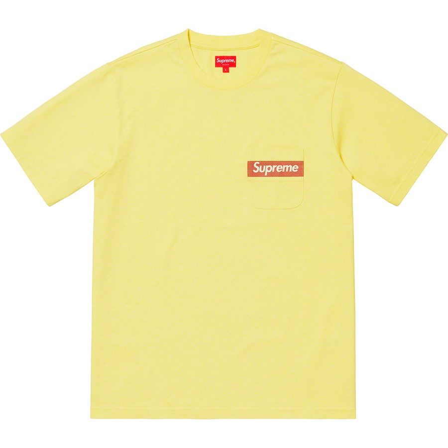 Details on Mesh Stripe Pocket Tee Pale Yellow from spring summer 2019 (Price is $78)