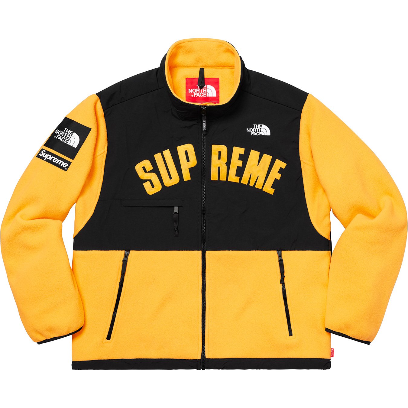 Supreme The North Face Logo Hooded Fleece Jacket Red