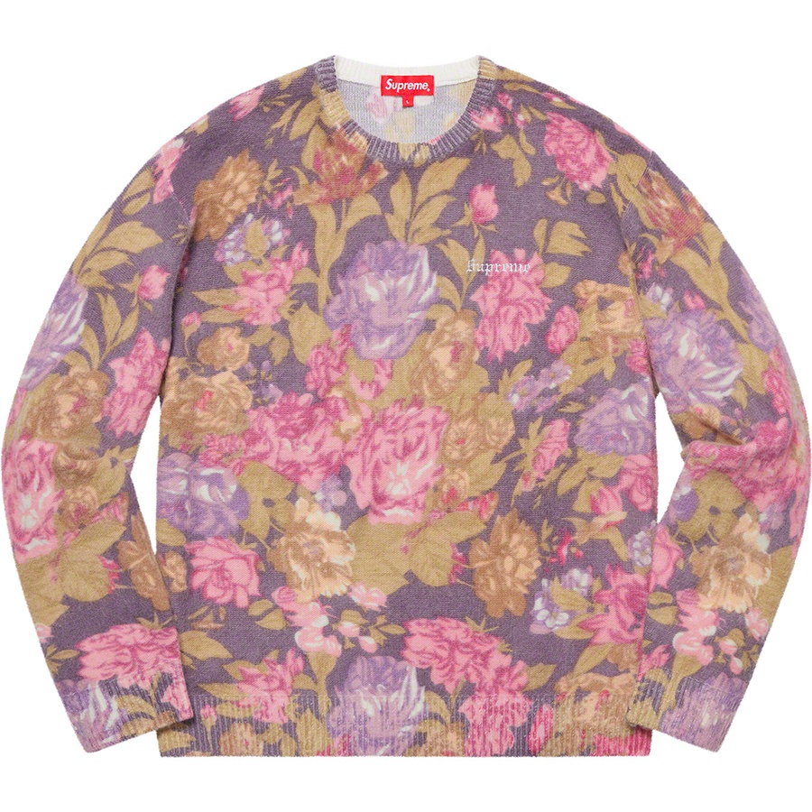 Details on Printed Floral Angora Sweater Purple from spring summer 2019 (Price is $158)