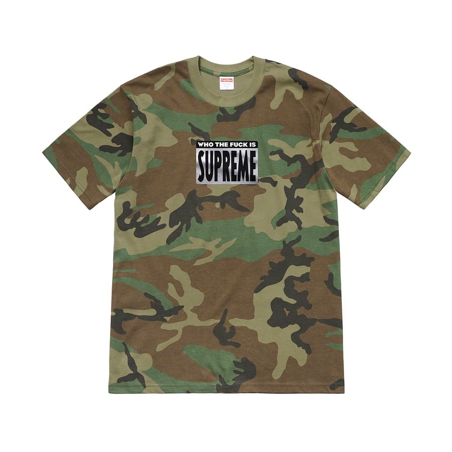 Supreme Who The Fuck Tee released during spring summer 19 season