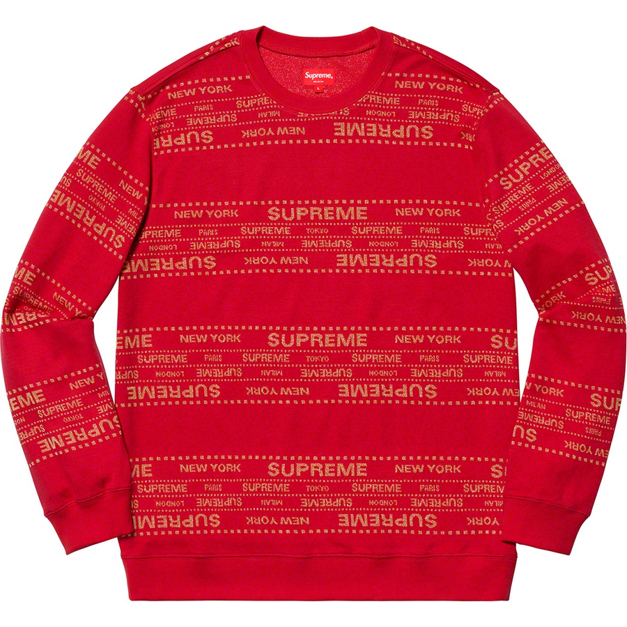 Details on Metallic Jacquard Crewneck Red from spring summer
                                                    2019 (Price is $118)