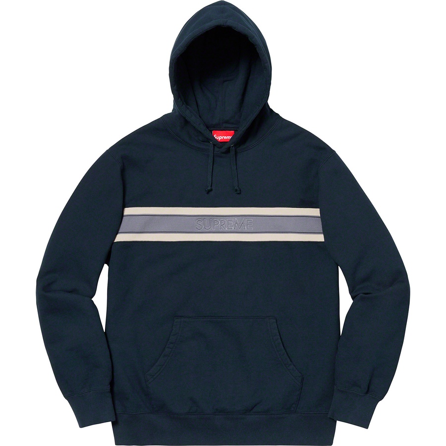 Details on Chest Stripe Logo Hooded Sweatshirt Navy from spring summer
                                                    2019 (Price is $158)