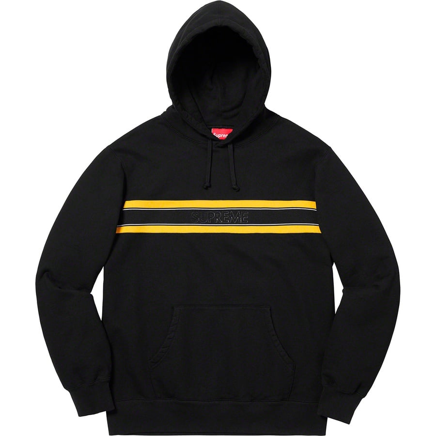 Details on Chest Stripe Logo Hooded Sweatshirt Black from spring summer
                                                    2019 (Price is $158)