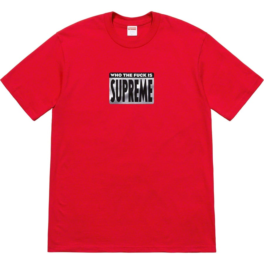 Details on Who The Fuck Tee Red from spring summer
                                                    2019 (Price is $38)