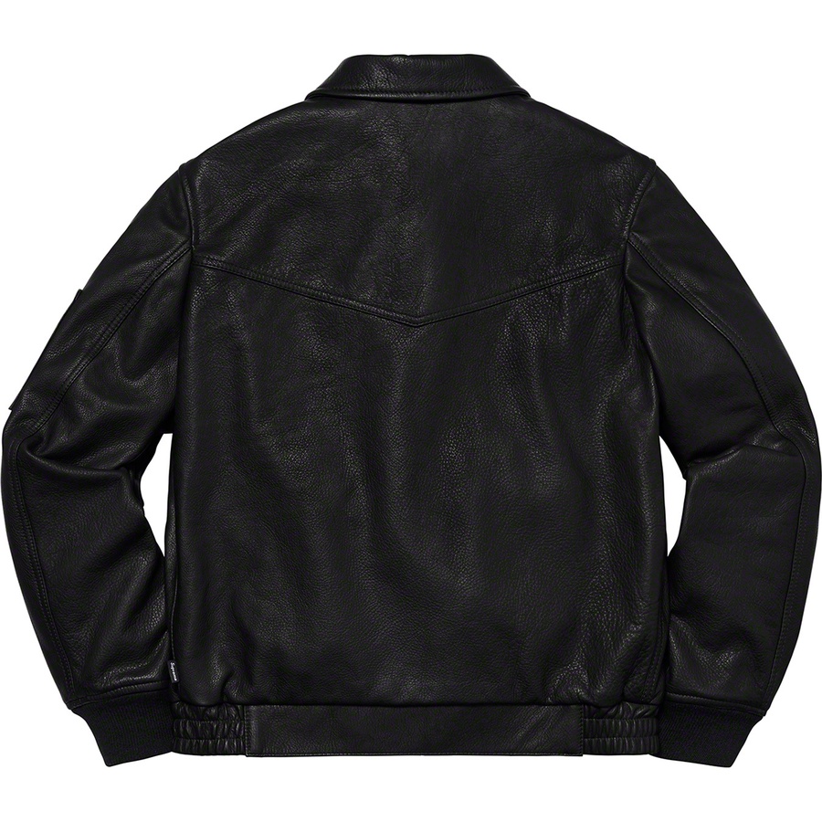 Details on Supreme Schott Leather Tanker Jacket Black from spring summer
                                                    2019 (Price is $698)