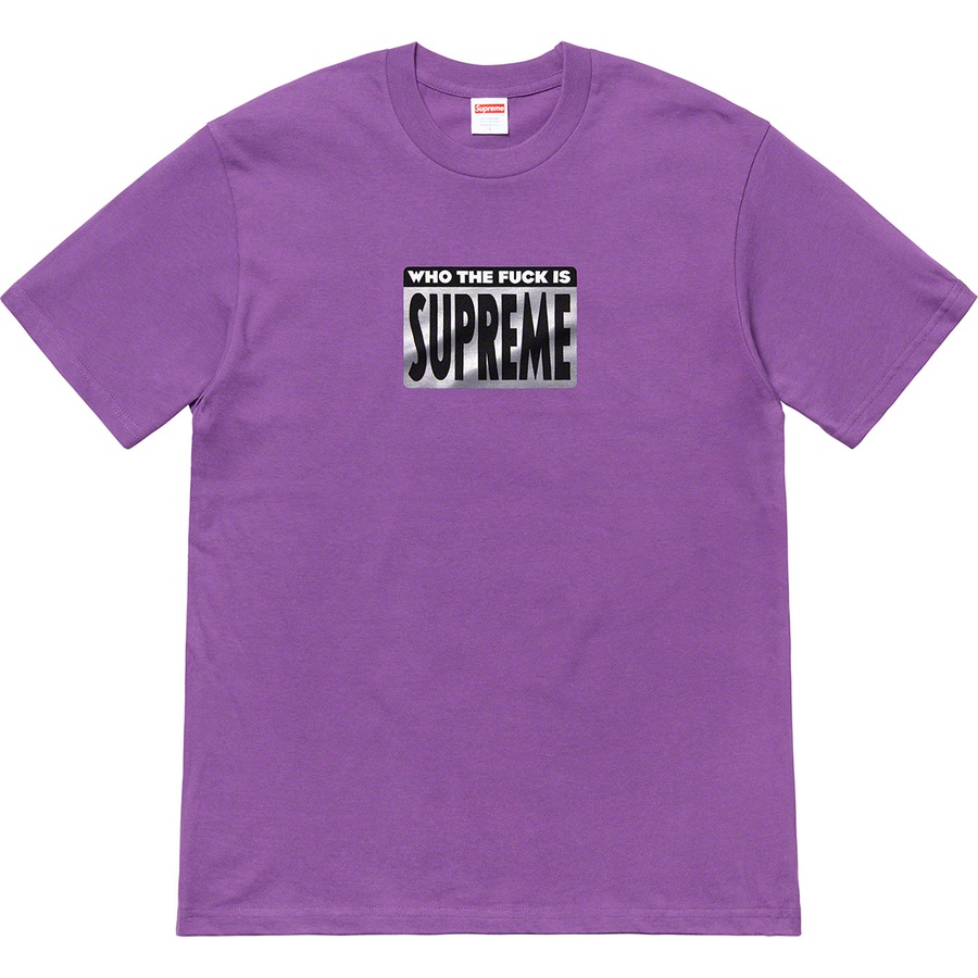 Details on Who The Fuck Tee Purple from spring summer
                                                    2019 (Price is $38)