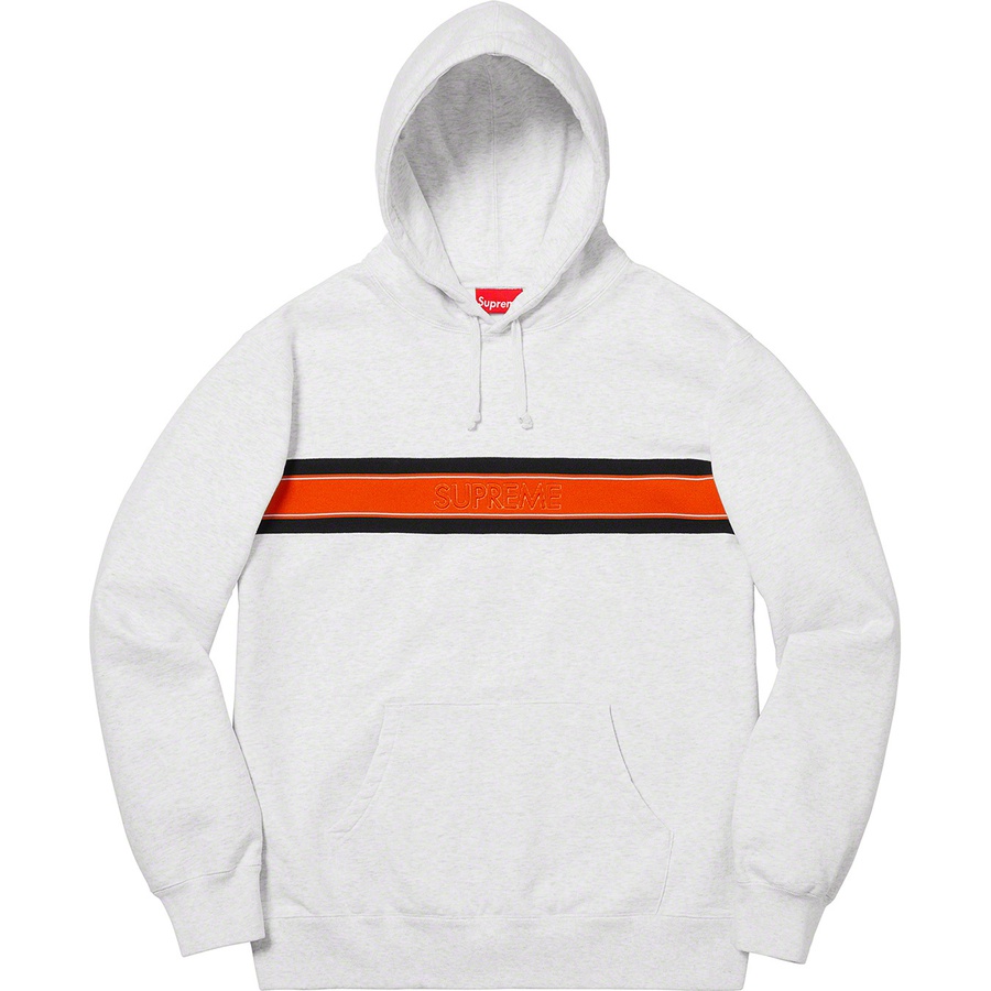 Details on Chest Stripe Logo Hooded Sweatshirt Ash Grey from spring summer 2019 (Price is $158)