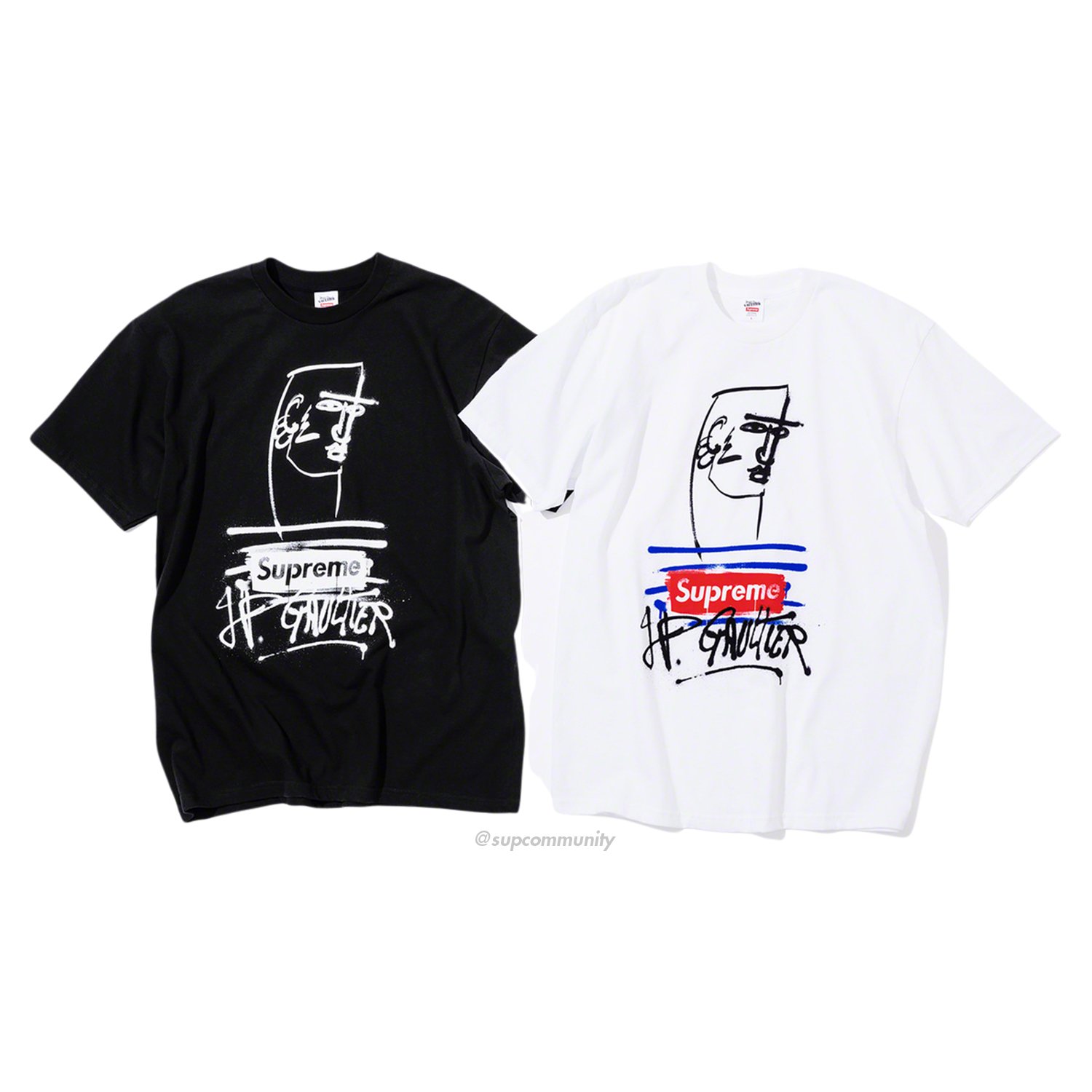 Supreme Jean Paul Gaultier Tee black MTシャツ/カットソー(半袖/袖なし)