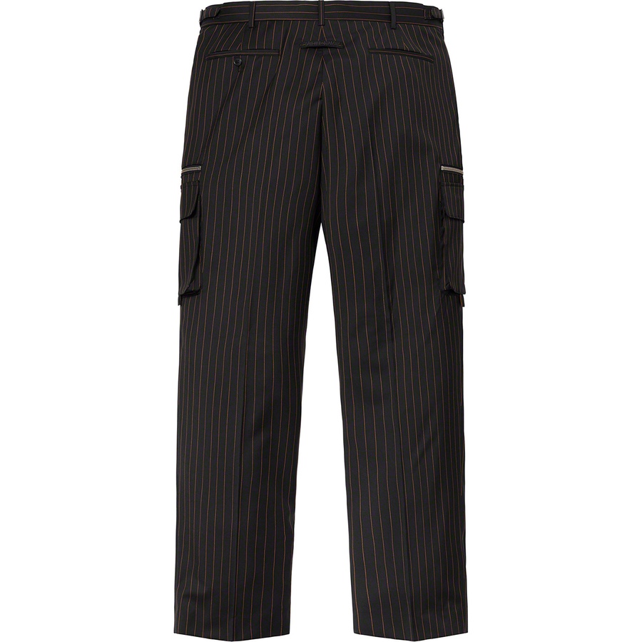 Details on Supreme Jean Paul Gaultier Pinstripe Cargo Suit Pant Black from spring summer
                                                    2019 (Price is $358)