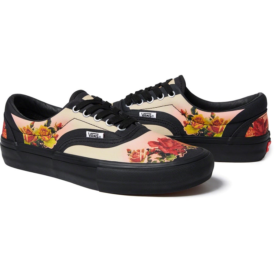 Details on Supreme Vans Jean Paul Gaultier Floral Print Era Pro Black from spring summer
                                                    2019 (Price is $108)