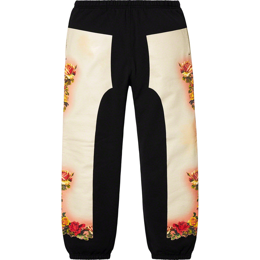 Details on Supreme Jean Paul Gaultier Floral Print Sweatpant Black from spring summer
                                                    2019 (Price is $178)