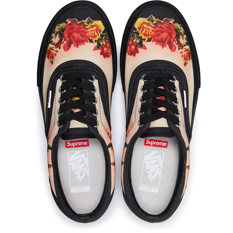 Details on Supreme Vans Jean Paul Gaultier Floral Print Era Pro Black from spring summer
                                                    2019 (Price is $108)