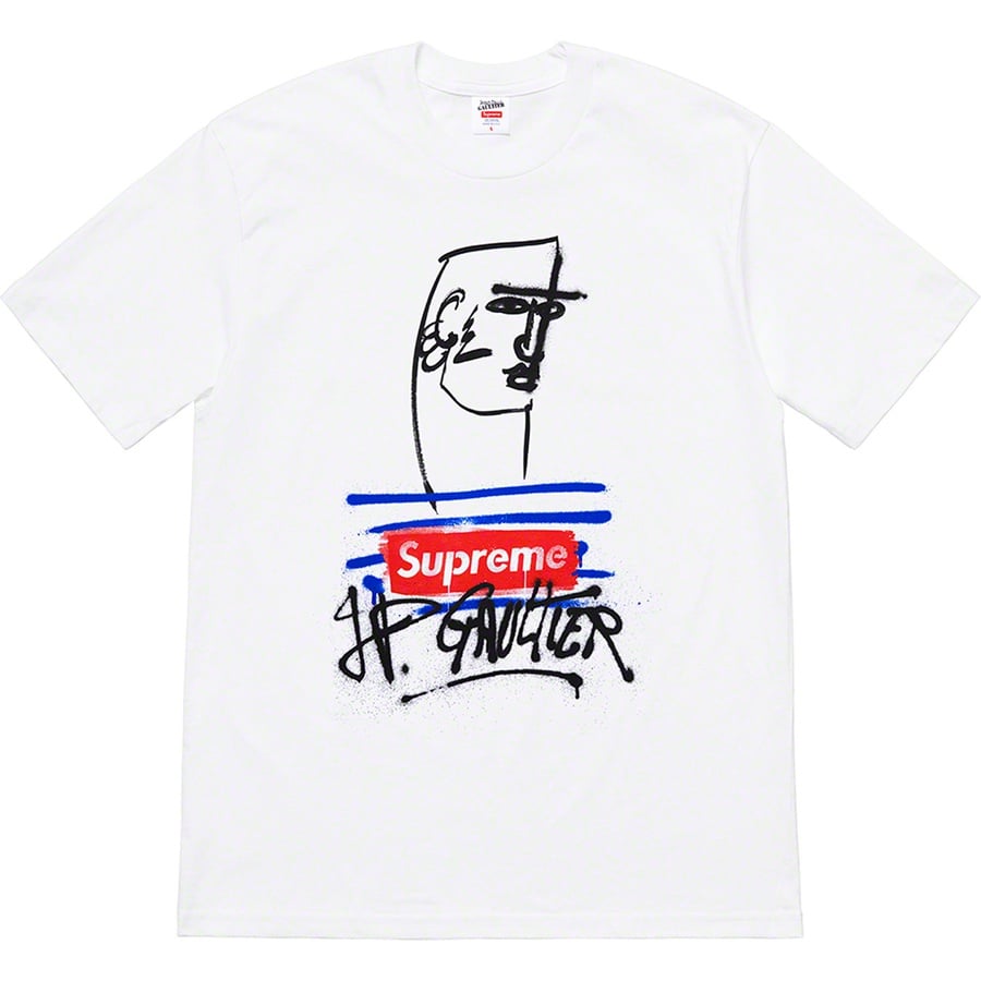 Details on Supreme Jean Paul Gaultier Tee White from spring summer
                                                    2019 (Price is $54)