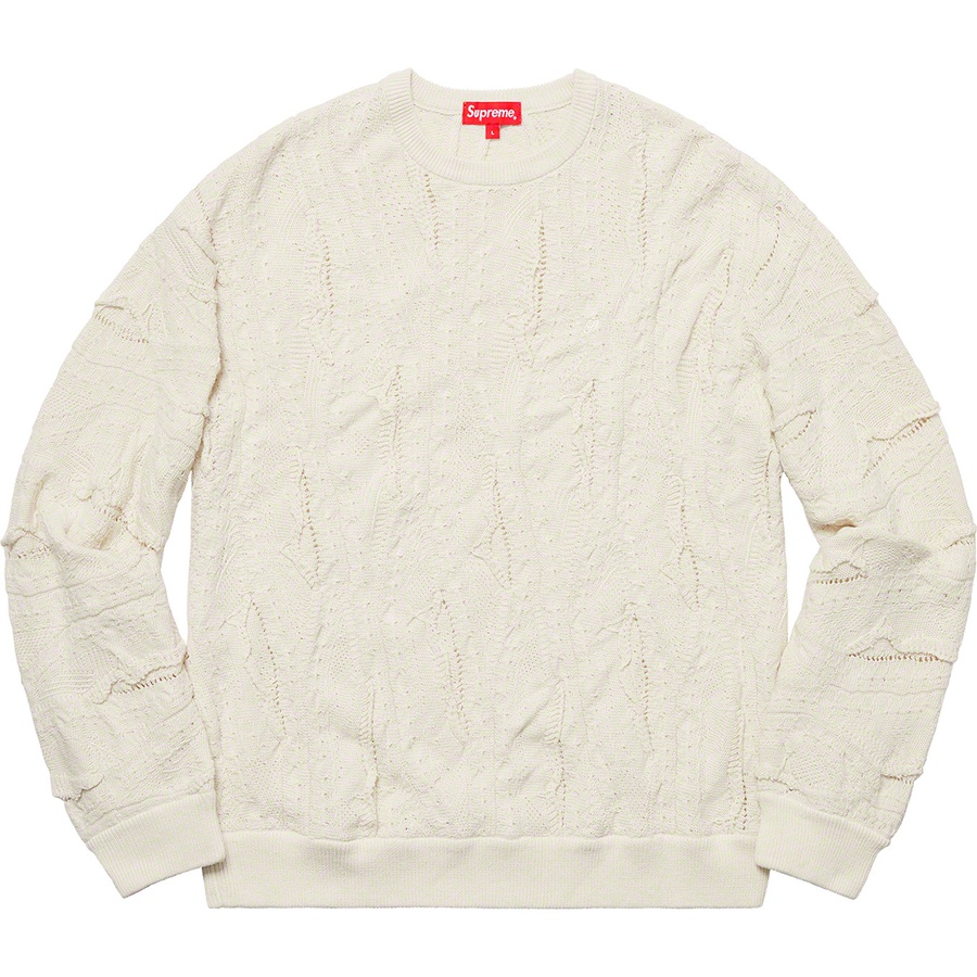 Supreme Textured Pattern Sweater (SS19) - Cream - $158