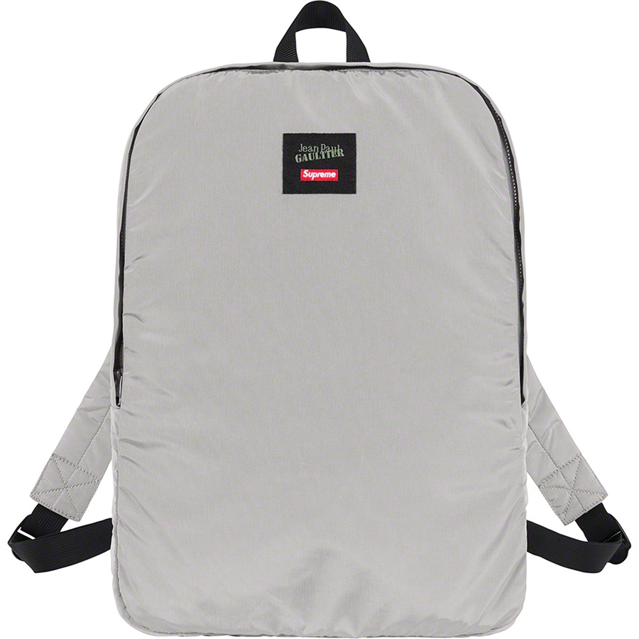 Details on Supreme Jean Paul Gaultier Reversible Backpack MA-1 Silver from spring summer
                                                    2019 (Price is $368)